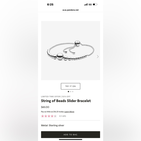 String of beads sliding bracelet - Picture 2 of 2